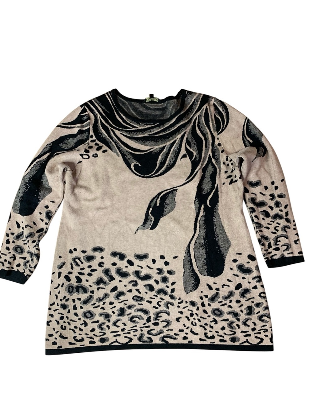 Lavena Fashion Animal Print Patterned Long Sleeve Sweater Women’s Size XL